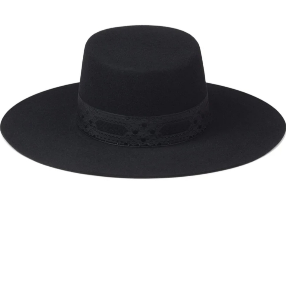 Lack Of color Sierra Black Boater Hat 100% Wool